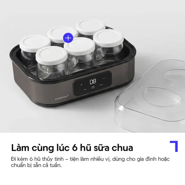 Máy Làm Sữa Chua LocknLock Digital EJY213GRY 1.08L - Màu Xám