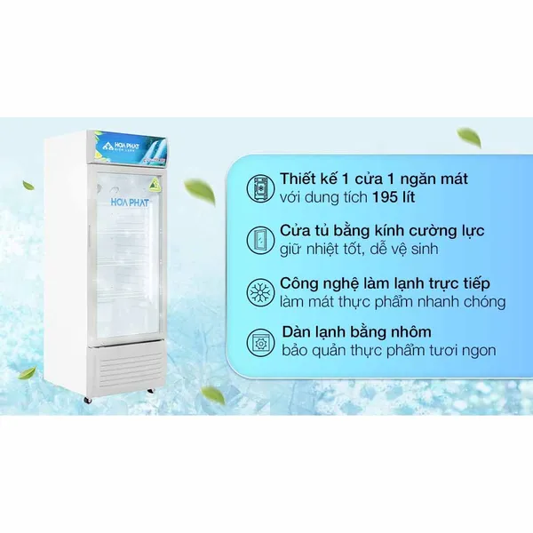Tủ Mát Hòa Phát 195 Lít HSC 550F1R1