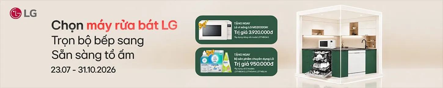 Chọn Máy Rửa Bát LG - Tặng Lò Vi Sóng