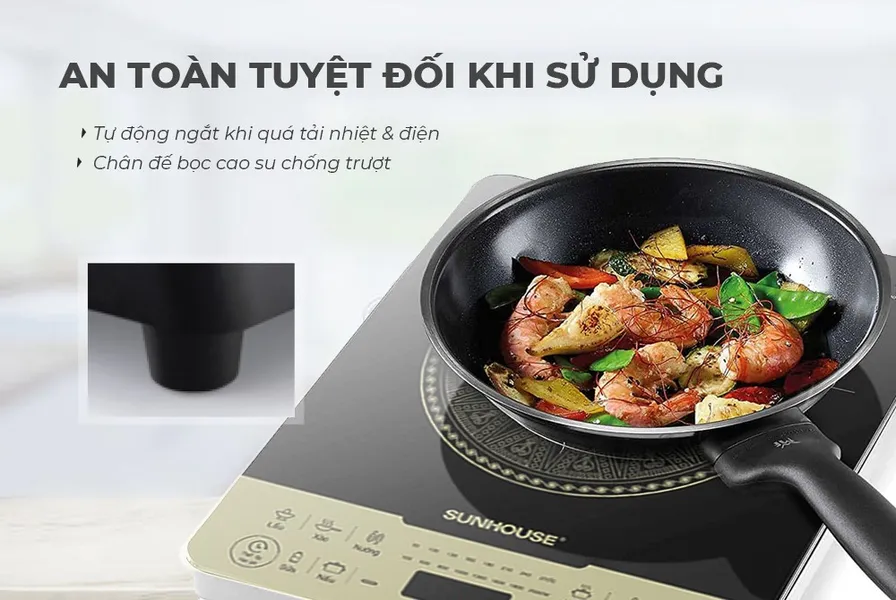 Bếp Từ Đơn Sunhouse SHD6869 2000W (Tặng Kèm Nồi)
