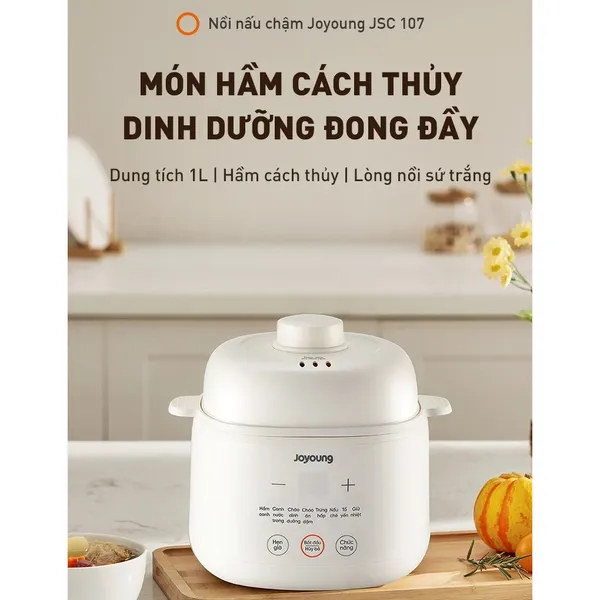 Nồi Nấu Chậm Cho Bé Ăn Dặm Joyoung JSC-107 1.0 Lít
