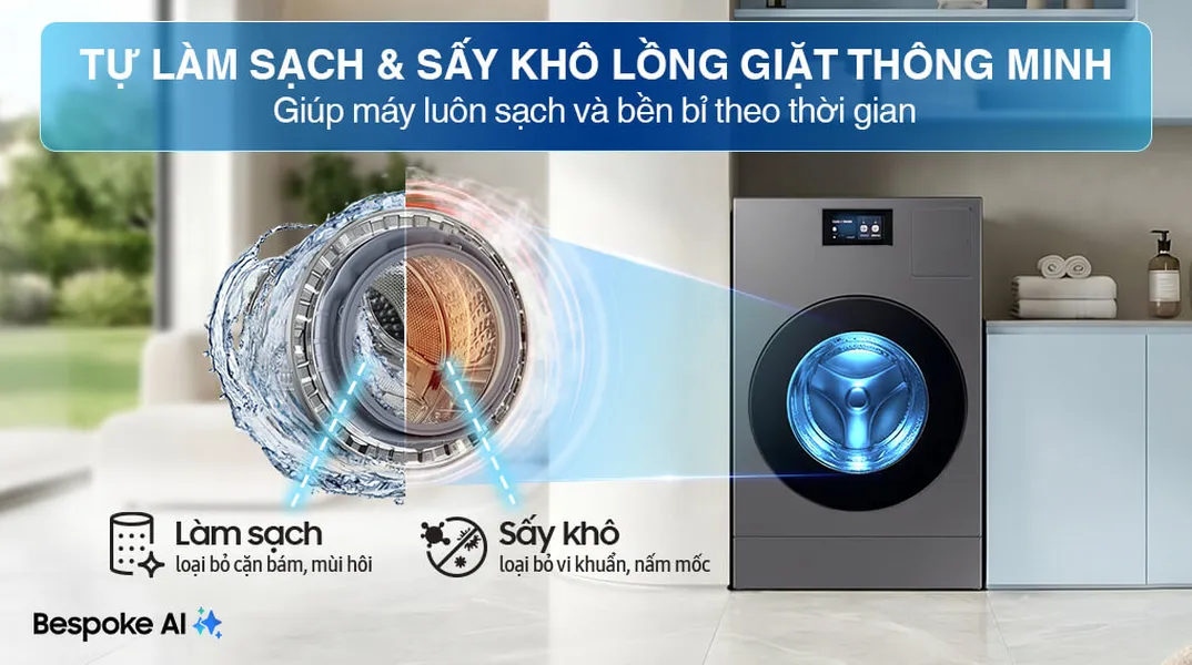 Máy Giặt Sấy Samsung Inverter 25/15 Kg WD25DB8995BZSV