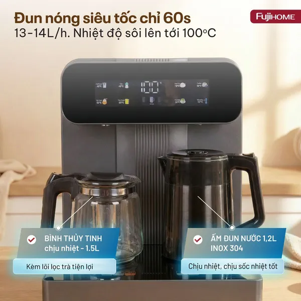 Cây Nước Nóng Lạnh Kết Hợp Bàn Pha Trà, Cafe Fujihome TB243AN