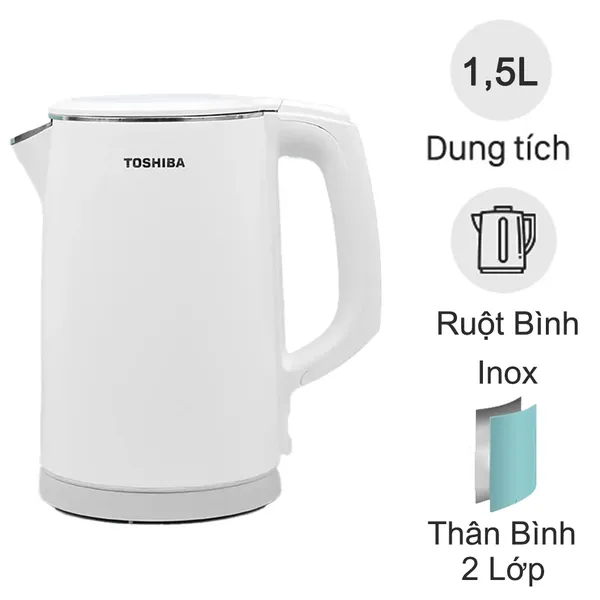 Bình đun siêu tốc 1.5 lít Toshiba KT-15DS1PV