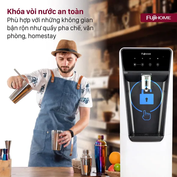 Máy Lọc Nước RO Tích Hợp Làm Nóng Lạnh Fujhome WP9201C