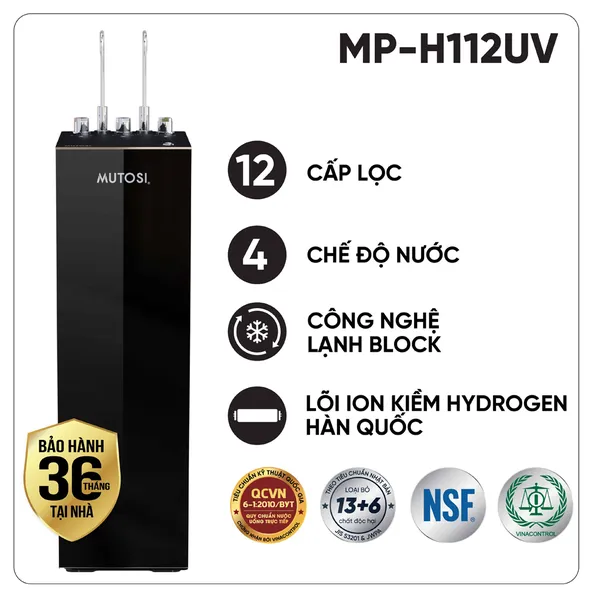 Máy Lọc Nước Ion Kiềm Hydrogen Mutosi MP-H112UV 11 Lõi