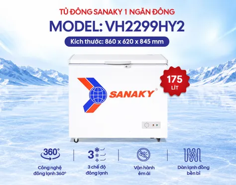 Tủ Đông Sanaky 175 Lít VH-2299HY2 0
