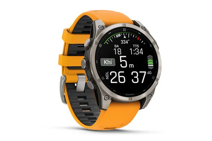 Garmin Fenix 8 Sapphire 47mm Viền Titanium Dây Silicone