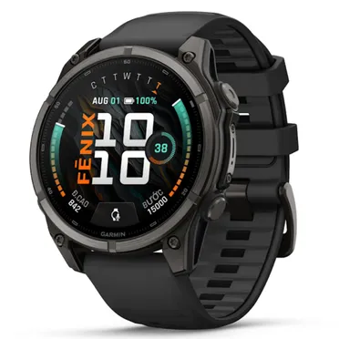 Đồng Hồ Thông Minh Garmin fenix 9 51mm Viền Titanium Carbon Dây Silicone