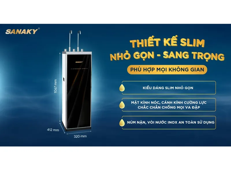 Máy Lọc Nước Nóng Lạnh Sanaky 10 Lõi SNK-S3HK001 Làm Lạnh Bằng Block