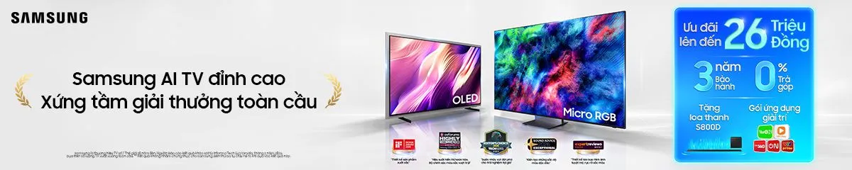 SAMSUNG Tivi AI đỉnh cao - Xứng tầm giải thưởng toàn cầu