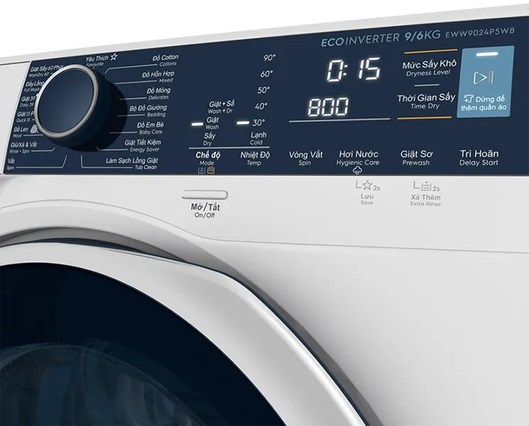 Máy Giặt Sấy Electrolux Inverter 9/6 Kg EWW9024P5WB