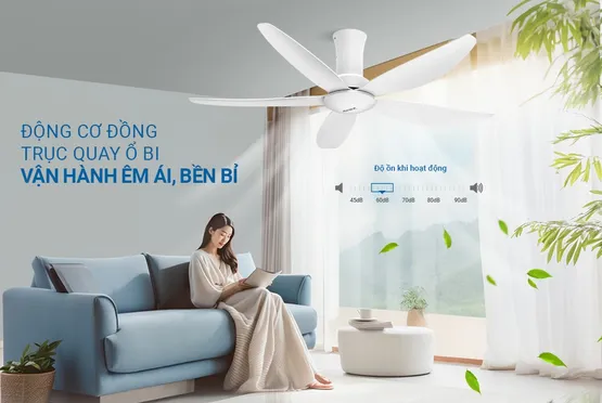 Quạt Trần 5 Cánh Sunhouse Apex APF7669W 60W 8