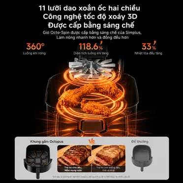 Nồi Chiên Không Dầu Simplus KQZG023BK01-VIP 5 Lít 1