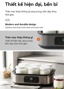 Máy Làm Sữa Chua LocknLock Digital EJY213GRY 1.08L - Màu Xám 12