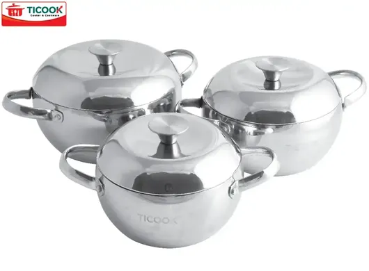Bộ Nồi Táo Inox 304 Đáy Từ Ticook TK05