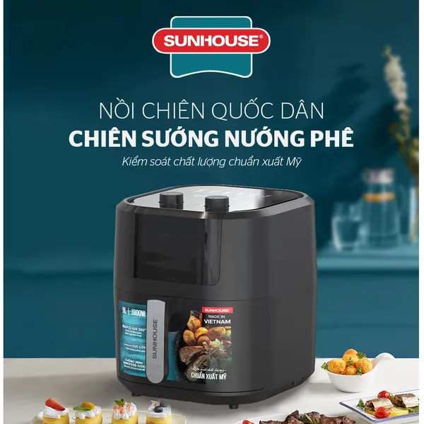 Nồi Chiên Không Dầu Sunhouse SHD4037 9 Lít