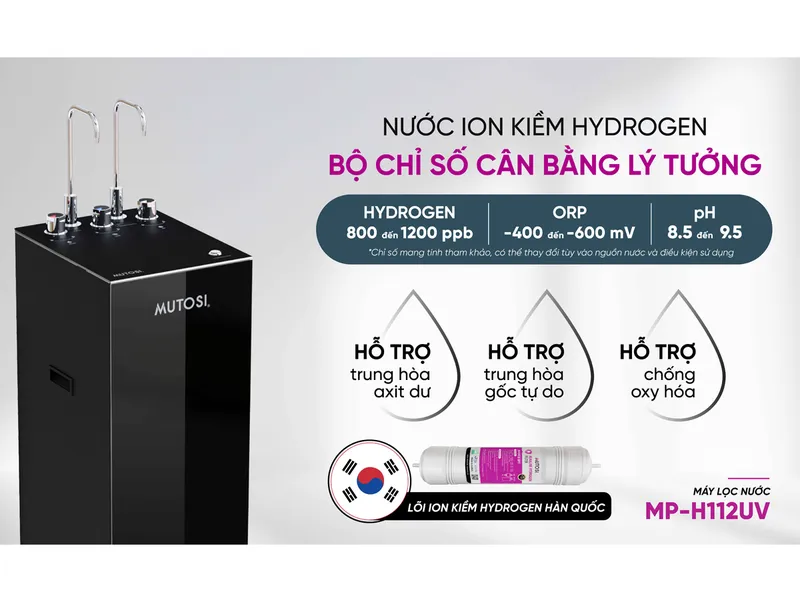 Máy Lọc Nước Ion Kiềm Hydrogen Mutosi MP-H112UV 11 Lõi