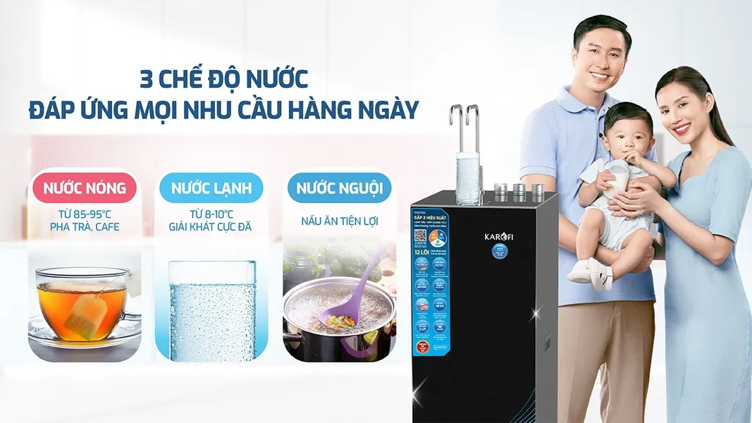 Máy Lọc Nước Nóng Lạnh Karofi KAD-C66 12 Lõi