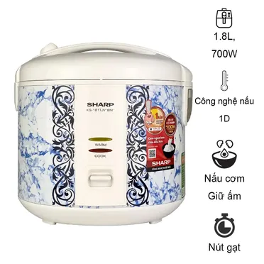 Nồi Cơm Điện Sharp KS-181TJV "BM" 1.8 Lít