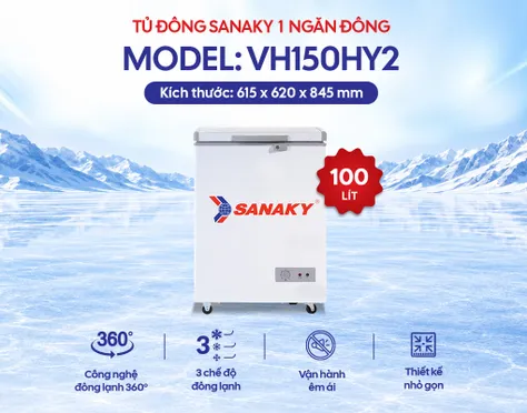 Tủ Đông Sanaky 100 Lít VH-150HY2 0
