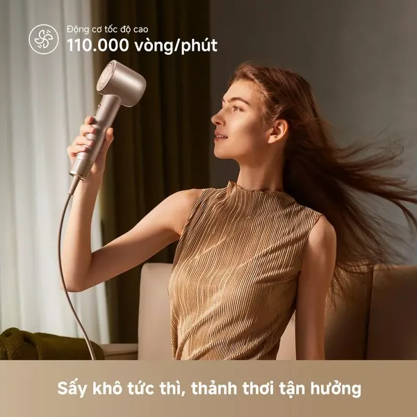 Máy Sấy Tóc Tốc Độ Cao Dreame Hair Dryer GloryUni AHG20W Màu Vàng
