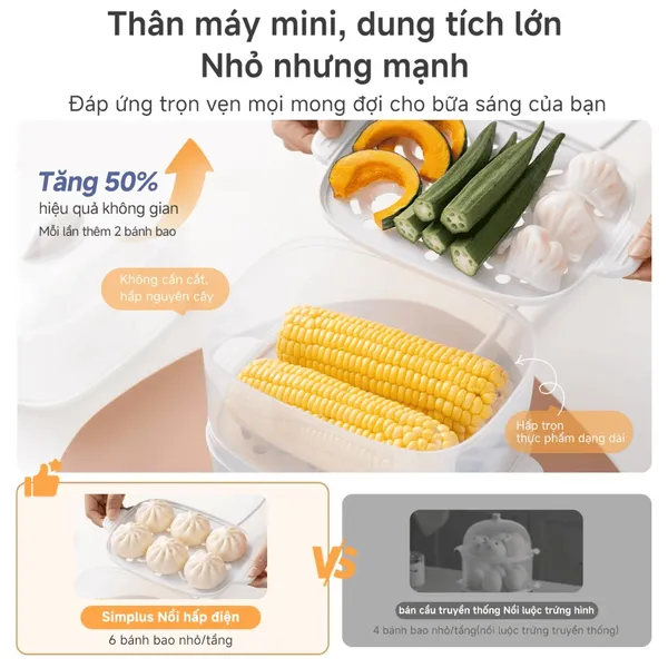 Nồi Hấp Điện Simplus DZEG007WH00