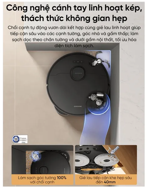 Robot Hút Bụi Lau Nhà Dreame L50s Pro Ultra Màu Đen