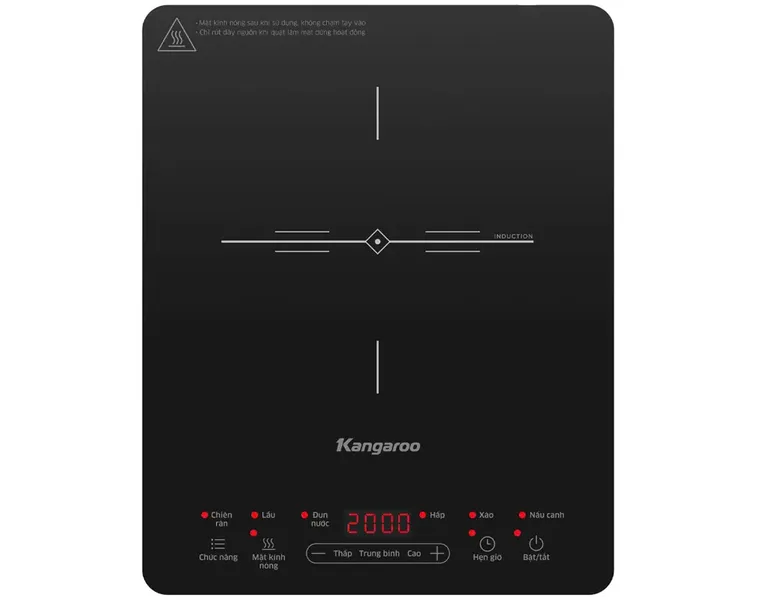 Bếp Điện Từ Đơn Kangaroo KGIC20S2 2000W (Tặng Kèm Nồi)