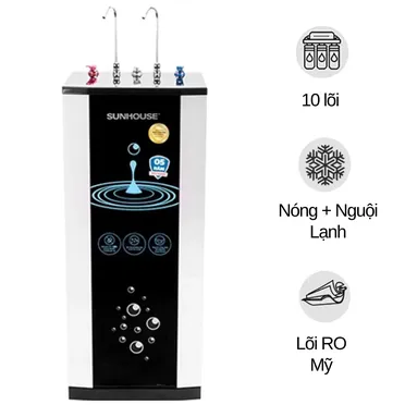 Máy lọc nước R.O nóng lạnh Sunhouse SHR76210CK 10 lõi