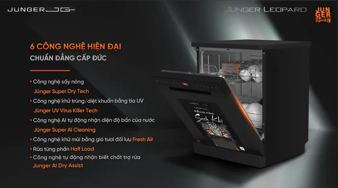 Máy Rửa Bát Junger Leopard DWJ-183-VG - Xuất Xứ Thái Lan 4