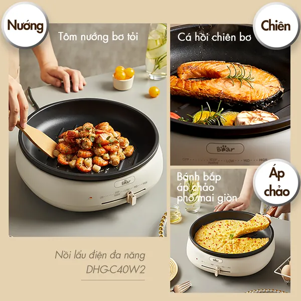 Nồi Lẩu Nướng Đa Năng Bear DHG-C40W2