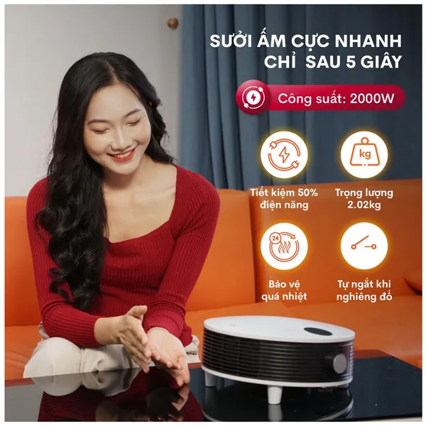 Quạt Sưởi Treo Tường Nhà Tắm Fujihome FHB5000