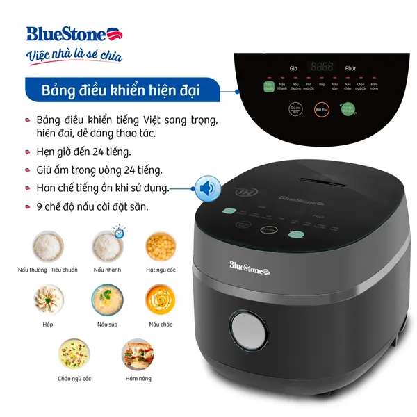 Nồi Cơm Điện Tử Cao Tần Bluestone RCB-5991 1.5 Lít