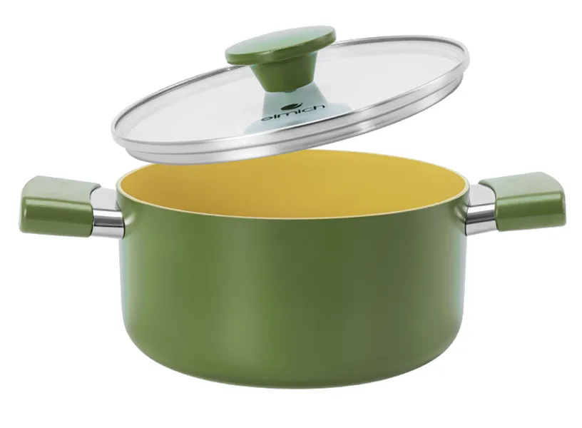 Bộ Nồi Chống Dính Ceramic Elmich Olive Classic EL5229OV03 Size 18, 20, 24cm
