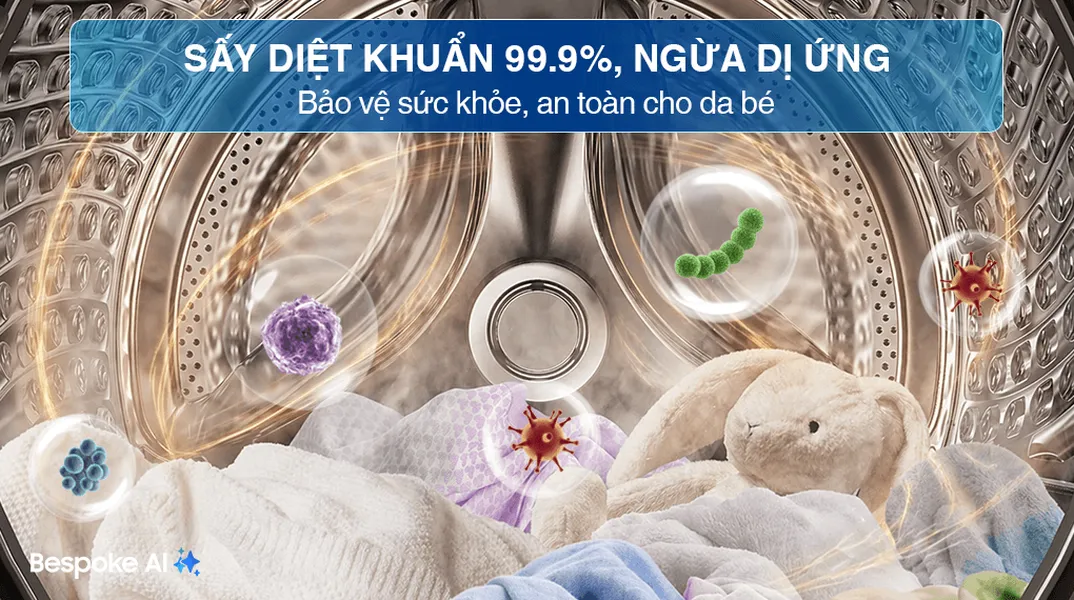 Máy Sấy Bơm Nhiệt Samsung 9 Kg DV90T6240LB/SV
