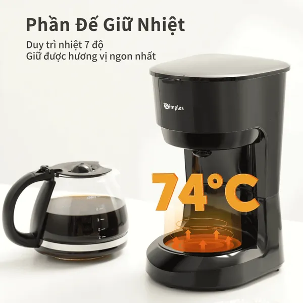 Máy Pha Cà Phê Phễu Lọc Kiểu Mỹ Simplus KFJH011BK00