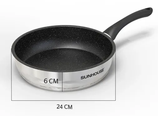 Chảo Inox 5 Đáy Sunhouse IN24M4 4