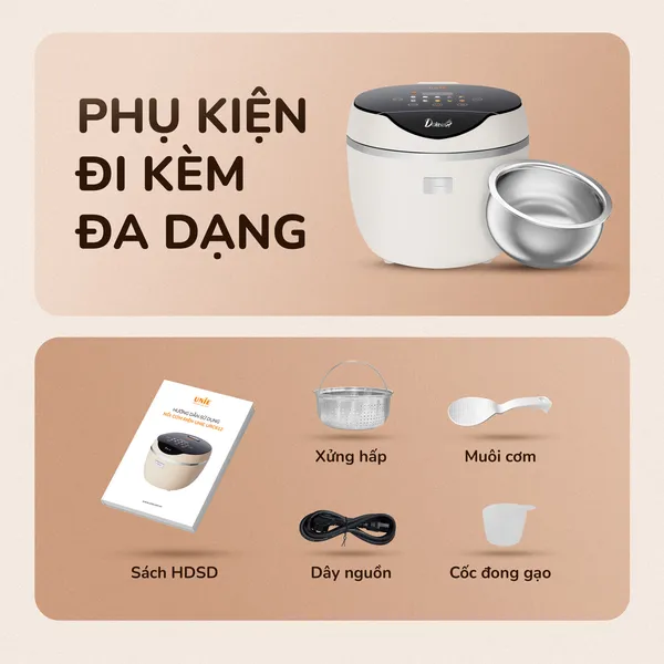 Nồi Cơm Điện Tử Unie URC612 1.2 Lít