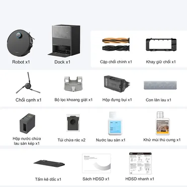 Robot Hút Bụi Lau Nhà Dreame Aqua 10 Pro Track - Đen 18