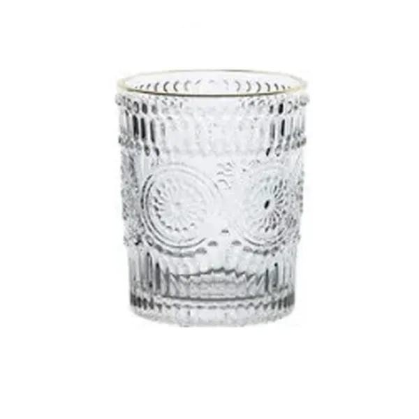 Ly Thấp Thủy Tinh Deli Baroque 300ml Viền Vàng