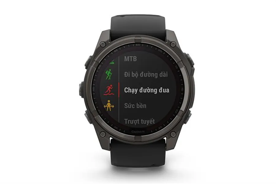 Garmin Fenix 8 Sapphire Solar 51mm Viền Titanium Dây Silicone