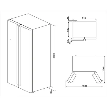 Tủ Lạnh Smeg Side By Side 181 Lít SBS660X 535.14.998 2