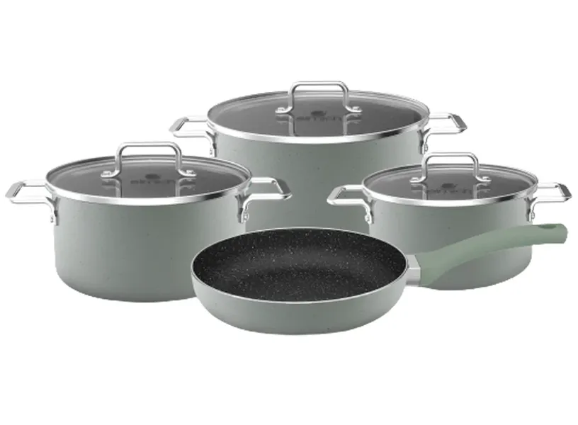 Bộ Nồi Nhôm Chống Dính Đáy Từ Elmich EL-5311Mnsize 16,20, 24, Chảo 26cm