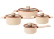 Bộ Nồi Chống Dính Ceramic Elmich Mocha EL5243MC04 Size 18,20,24, Quánh 16cm