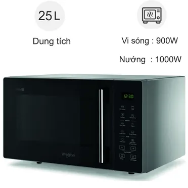 Lò Vi Sóng Kết Hợp Nướng Whirlpool MWP253SBV 25L