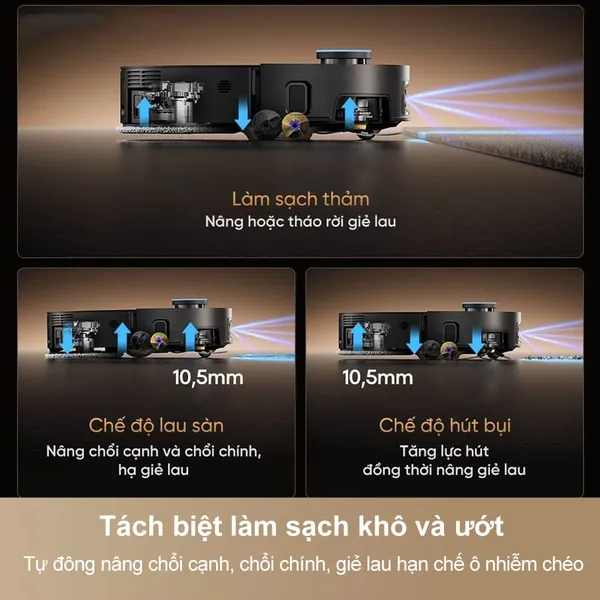 Robot Hút Bụi Lau Nhà Dreame X60 Ultra Extreme Màu Đen