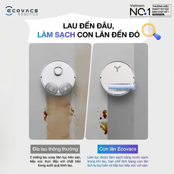 Robot Hút Bụi Thông Minh Ecovacs T90 PRO OMNI Màu Trắng