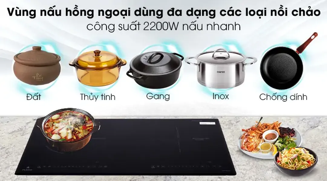 Bếp Từ Hồng Ngoại Đôi Pramie PRMY-2108 - Malaysia