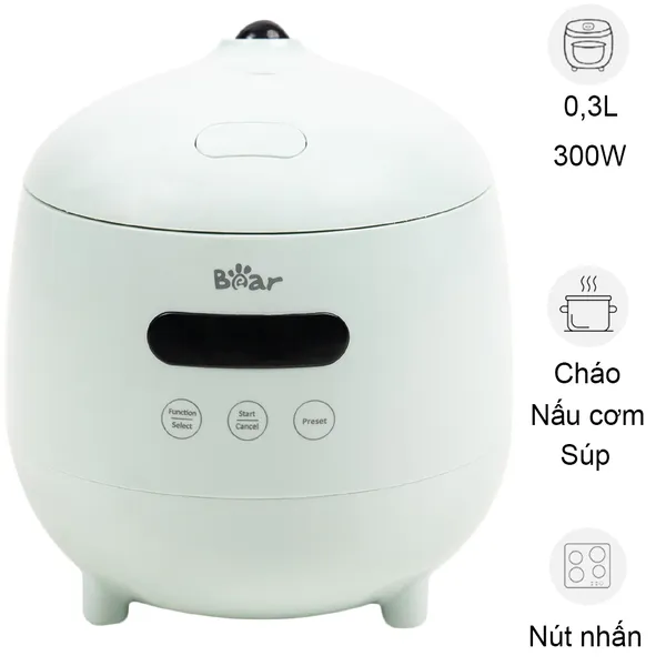 Nồi Cơm Điện Bear DFB-B12F1 0.3 Lít - Hàng Quốc Tế - Bản Tiếng Anh